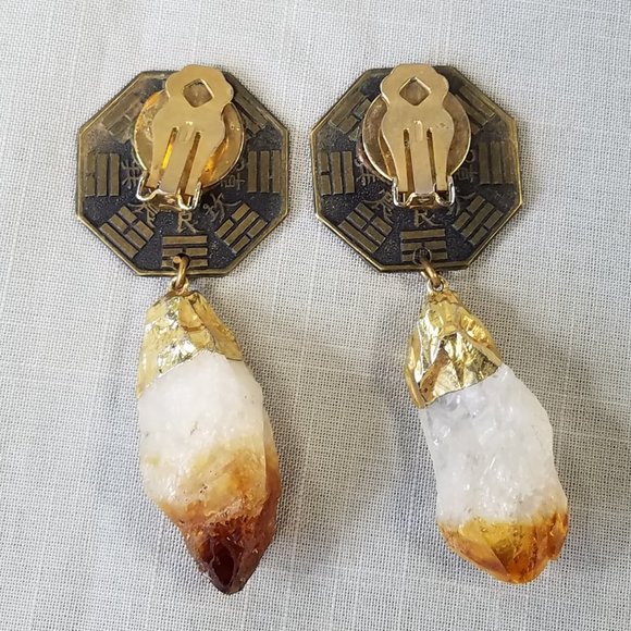 Karen Roache Unique Chinese Good Luck Crystal Clip-on Earrings - Picture 11 of 15